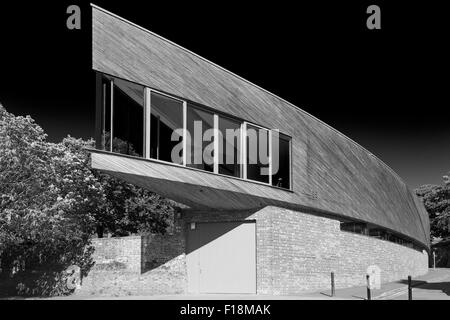 Die Kings School, Michael Baker Bootshaus in Monochrom, Worcester, England, UK Stockfoto