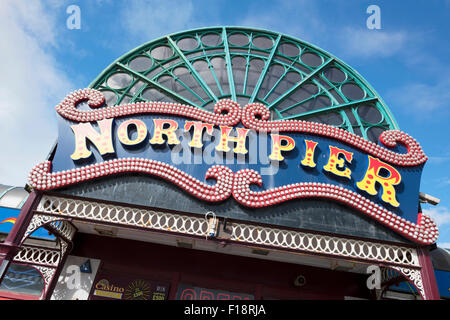 Der Eingang zum Nordpier in Blackpool, Lancashire Stockfoto