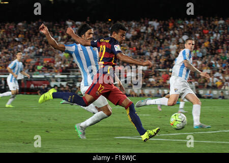 Camp Nou, Barceona. 29. August 2015. Spanien. FC Barcelona gegen Malaga vgl. Spanien. Der Primera División. FC Barcelona und Malaga vgl. Rafinha in Aktion während des Spiels © Action Plus Sport/Alamy Live News Stockfoto