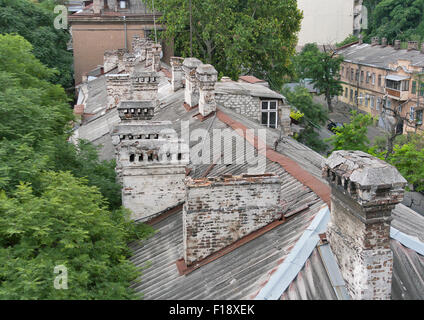 Dach der alten Wohnhaus Odessa, Ukraine Stockfoto