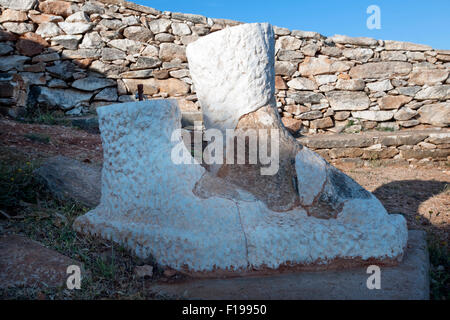 Griechenland, Kykladen, Naxos, hochstehend des Kouros von Potamia Stockfoto