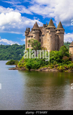 beeindruckende mittelalterliche Burg "Chateau de Val" in Frankreich Stockfoto