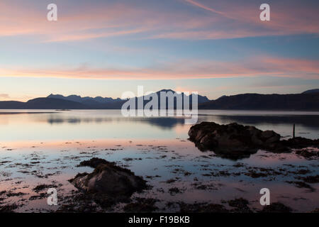 Die Cuillin bei Dämmerung, Isle Of Skye, Schottland, UK Stockfoto