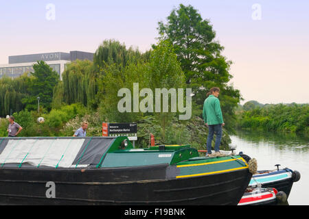 Canalboats im Park des Northampton Festival von Wasser 2015 BECKET Stockfoto