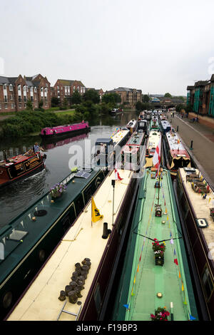 Canalboats im Park des Northampton Festival von Wasser 2015 BECKET Stockfoto