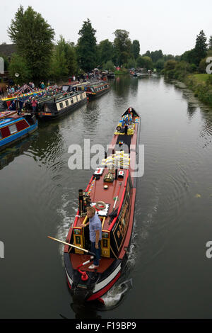 Canalboats im Park des Northampton Festival von Wasser 2015 BECKET Stockfoto