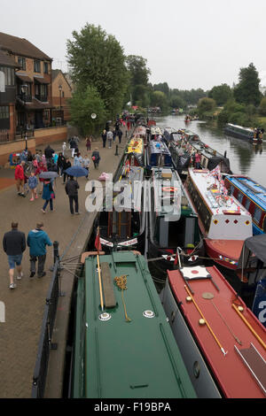 Canalboats im Park des Northampton Festival von Wasser 2015 BECKET Stockfoto