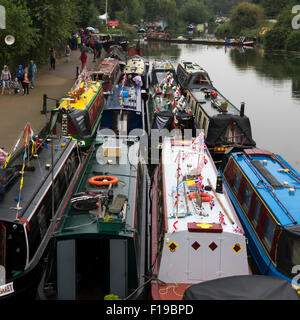 Canalboats im Park des Northampton Festival von Wasser 2015 BECKET Stockfoto