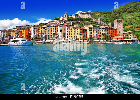 Portovenere - schöne bunte Dorf in Ligurien, Cinque Terre. Italien Stockfoto