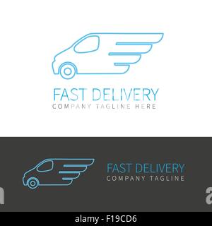 Blaue Lieferung van Kontur logo Stock Vektor
