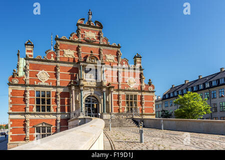 Eingang zu der alten Börse in Kopenhagen, Dänemark. Stockfoto