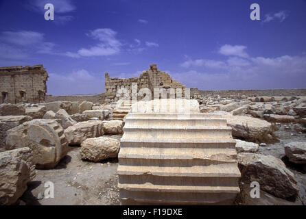 Tempel des Bel, bereits zerstört ISIL August 2015, Tempel des Baal, war eine alte steinerne Ruine befindet sich in Palmyra, Syrien Stockfoto