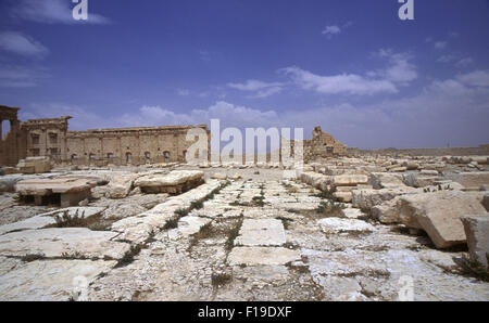 Tempel des Bel, bereits zerstört ISIL August 2015, Tempel des Baal, war eine alte steinerne Ruine befindet sich in Palmyra, Syrien Stockfoto