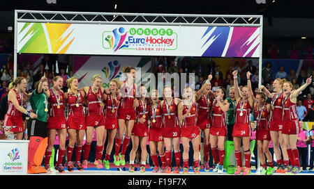 Lea Valley, London, UK. 30. August 2015. Unibet Rollstuhlbasketball Meisterschaften 10. Tag. Goldmedaille-Finale. England gegen Niederlande. Das englische Team gewinnen Gold Credit: Action Plus Sport/Alamy Live News Stockfoto