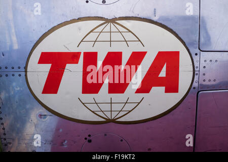 Altes Logo der TWA Stockfoto