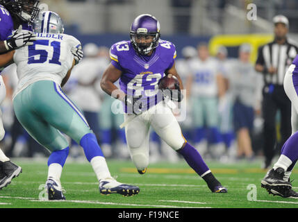 29. August 2015: Runningback Dominique Williams #43 während der NFL Preseason-Football-Spiel zwischen den Minnesota Vikings und die Dallas Cowboys im AT&T Stadium in Arlington, TX Minnesota Minnesota Vikings besiegten Dallas 28-14 Albert Pena/CSM Stockfoto