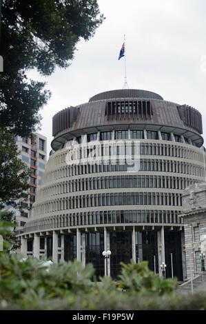 WELLINGTON, NEW ZEALAND, 27. Juli 2015: der Sitz der Regierung von Neuseeland, Parliament House in Wellington, Neuseeland Stockfoto