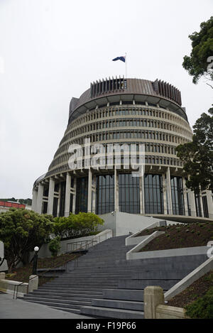 WELLINGTON, NEW ZEALAND, 27. Juli 2015: der Sitz der Regierung von Neuseeland, Parliament House in Wellington, Neuseeland Stockfoto