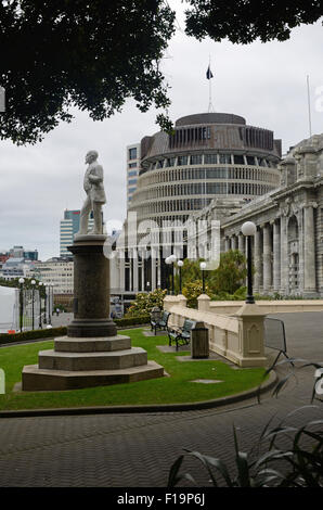 WELLINGTON, NEW ZEALAND, 27. Juli 2015: der Sitz der Regierung von Neuseeland, Parliament House in Wellington, Neuseeland Stockfoto