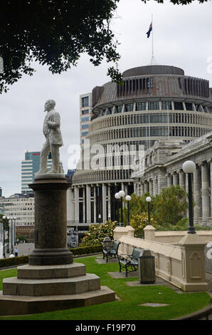 WELLINGTON, NEW ZEALAND, 27. Juli 2015: der Sitz der Regierung von Neuseeland, Parliament House in Wellington, Neuseeland Stockfoto