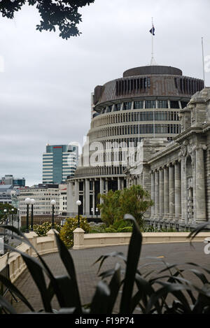 WELLINGTON, NEW ZEALAND, 27. Juli 2015: der Sitz der Regierung von Neuseeland, Parliament House in Wellington, Neuseeland Stockfoto