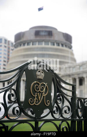 WELLINGTON, NEW ZEALAND, 27. Juli 2015: der Sitz der Regierung von Neuseeland, Parliament House in Wellington, Neuseeland Stockfoto