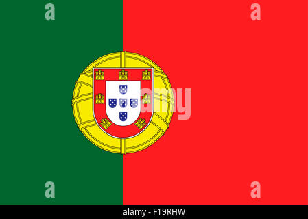 Nationalflagge von Portugal Stockfoto