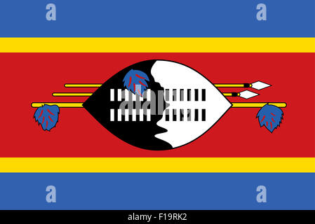 Nationalflagge von Swasiland Stockfoto