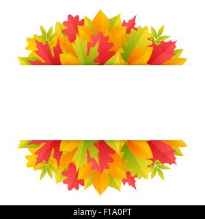 Bunte Herbst-Hintergrund mit Blättern Stock Vektor