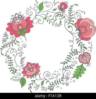 Nahtlose, handgezeichneten Blumenmuster. Vektor-Illustration. Stock Vektor