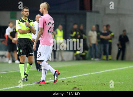 Udine, Italien. 30. August 2015. während die italienische Serie A Fußballspiel zwischen Udinese Calcio V Palermo am 30. August 2015 im Friaul-Stadion in Udine, Italien. Bildnachweis: Andrea Spinelli/Alamy Live-Nachrichten Stockfoto