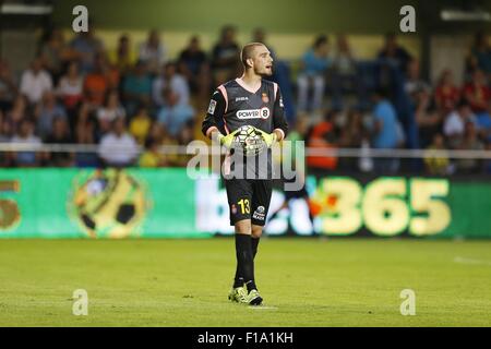 Vila-Real, Spanien. 28. August 2015. Pau Lopez (Espanyol) Fußball: Spanisch "Liga BBVA" match zwischen Villarreal CF 3-1 RCD Espanyol im Madrigal Stadium in Vila-Real, Spanien. © Mutsu Kawamori/AFLO/Alamy Live-Nachrichten Stockfoto