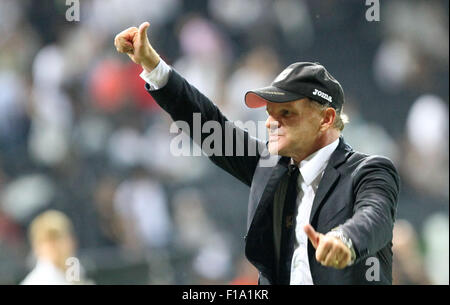 Udine, Italien. 30. August 2015. Palermos Trainer Giuseppe Iachini während der italienischen Serie A-Fußballspiel zwischen Udinese Calcio V Palermo am 30. August 2015 im Friaul-Stadion in Udine, Italien. Bildnachweis: Andrea Spinelli/Alamy Live-Nachrichten Stockfoto