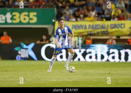 Vila-Real, Spanien. 28. August 2015. Antonio Raillo (Espanyol) Fußball: Spanisch "Liga BBVA" match zwischen Villarreal CF 3-1 RCD Espanyol im Madrigal Stadium in Vila-Real, Spanien. © Mutsu Kawamori/AFLO/Alamy Live-Nachrichten Stockfoto