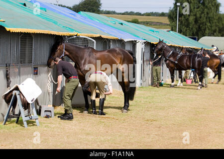 Pferd und Reiter aus dem Haushalt Kalvarienberg Stockfoto