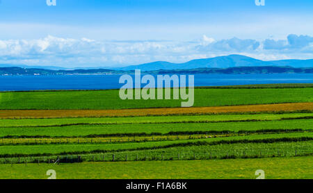 Rathlin Island und Mull of Kintyre von Ballintoy Co Antrim N Irland Stockfoto