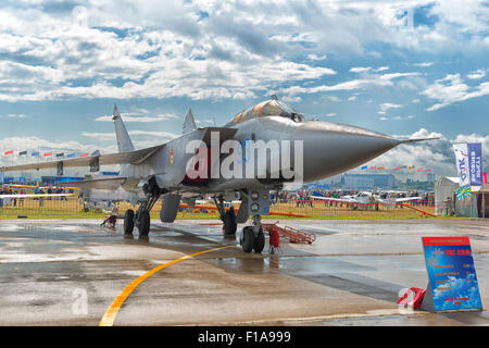MIG-31BM bei Flugschau MAKS 2015 in Moskau, Russland Stockfoto