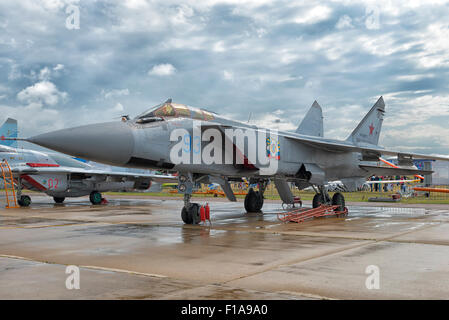 MIG-31BM bei Flugschau MAKS 2015 in Moskau, Russland Stockfoto