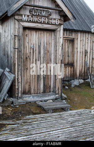 Norwegen, Barentssee, Spitzbergen, Spitzbergen. Historic aufgegeben Marmor Bergbausiedlung von New London (New York-London). Stockfoto