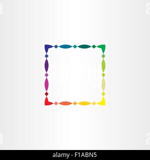 buntes quadratisches Format Vektor Grenze Element Design-Ikone Stock Vektor