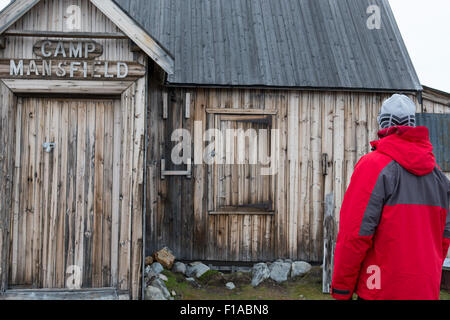 Norwegen, Barentssee, Spitzbergen, Spitzbergen. Historic aufgegeben Marmor Bergbausiedlung von New London (New York-London). Stockfoto