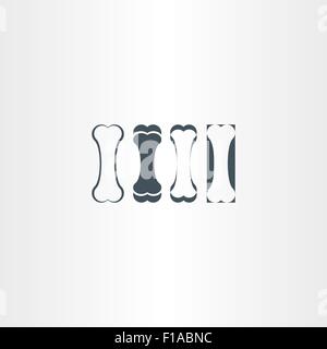 Hund Knochen Vektor-Icons set Element-logo Stock Vektor