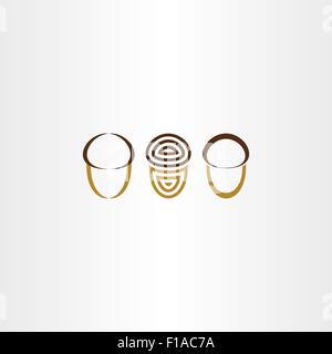 stilisierte Eichel Symbolsatz Vektor-logo Stock Vektor