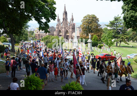 Schlacht von Brooklyn Reenactment grün Holz Friedhof 2015 NewYork Stockfoto