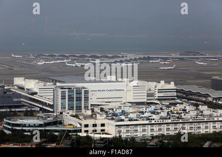 Hong Kong, China, Blick auf den Flughafen Chek Lap Kok Stockfoto