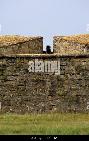 AJAXNETPHOTO. 2015. JACA, SPANIEN. -BEFESTIGUNGEN - MAUER UND ZINNEN DES 16. JAHRHUNDERT KASTILIEN VON SAN PEDRO (ZITADELLE VON ST. PETER) IN DER STADT. FOTO: JONATHAN EASTLAND/AJAX REF: D152307 5804 Stockfoto