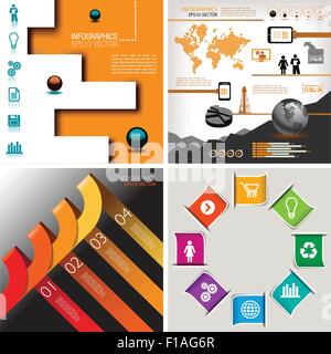 Vier-in-One Infografiken--vier Designs für den Preis von einer Stock Vektor