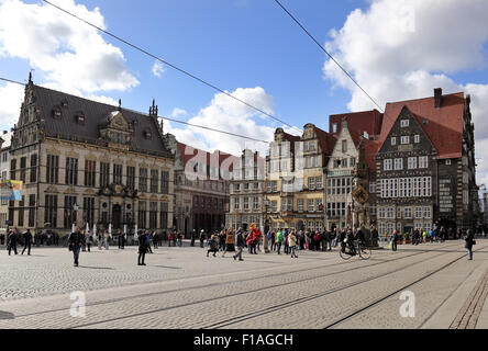 Bremen, Deutschland, mit Blick auf den Marktplatz Stockfoto