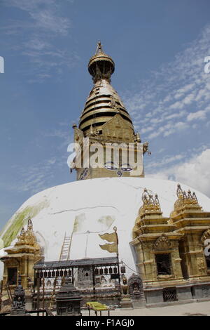 Swayambunath Stupa "Affentempel" in der Nähe von Kathmandu Post Erdbeben im April 2015 Stockfoto