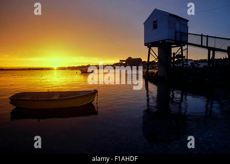 Wells Gezeitenrekorder, Wells Harbour, Wells-next-the-Sea. Norfolk. England. VEREINIGTES KÖNIGREICH Stockfoto